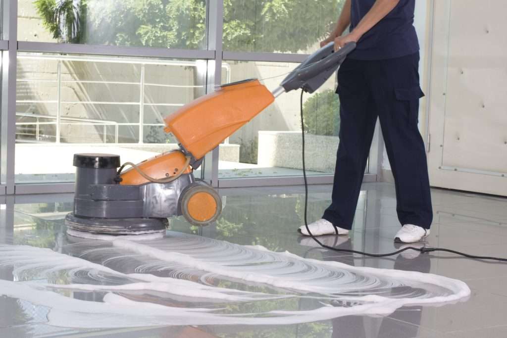 tile cleaning being performed by an experienced technician