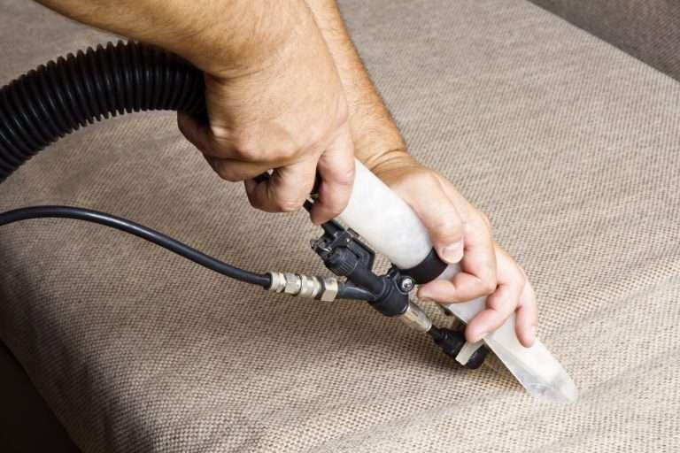 upholstery cleaning on a couch